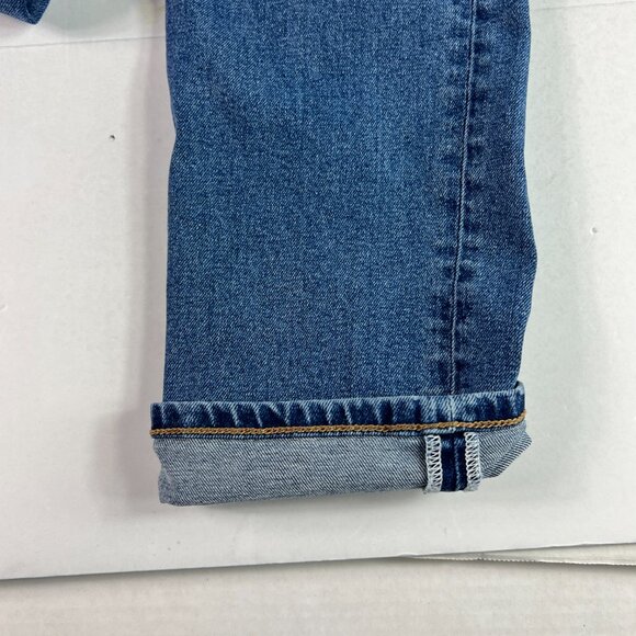 Re/Done Jean Women 25x26* 70s Stove Pipe High Rise Skinny Crop Blue Denim Tag 25 - Picture 5 of 16